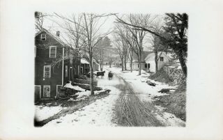 Williamsville,  Vt Rppc Horse - Drawn Sleighs On A Snow - Covered Street C1910