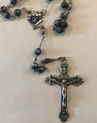 Knights Of Columbus Rosary Sterling Vintage