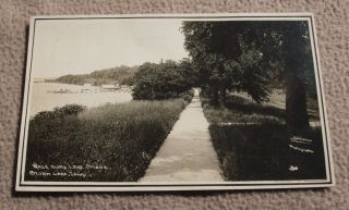 Storm Lake Iowa Ia Postcard Side Walk 1909 Dock In Background Buildings