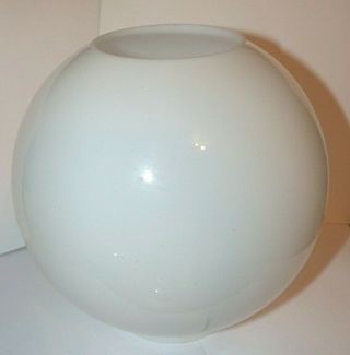Vintage White Milk Glass Round Globe/shade Gwtw Lamp 8 " Top Opening 4 1/16 " Fit