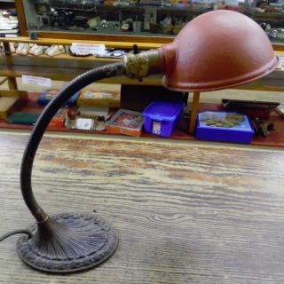 Vtg Griest Goose Neck Cast Iron Base Desk Lamp Model Lfb