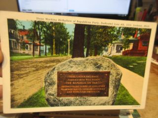 Vintage Old Postcard Michigan Jackson Birthplace Of Republican Political Party