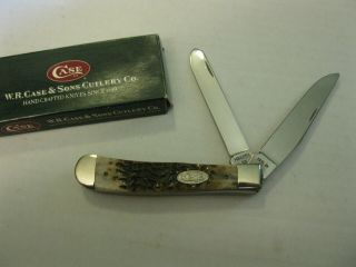 1989 Case Xx Usa Trapper Pocket Knife Hb6254 Ss Jigged Bone Handles Made In Usa