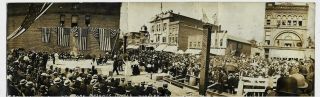 1908 Dunkirk Ny Panoramic Real Photo Postcard Laying Masonic Temple Cornerstone