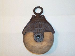 Vintage Cast Iron Myers Ok Barn Pulley Old Farm Tool Rustic Primitive