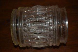 Mid Century Glass Jelly Jar Light Globe Vtg Linear Shade for Porch Hall 3 1/4 