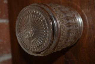 Mid Century Glass Jelly Jar Light Globe Vtg Linear Shade for Porch Hall 3 1/4 