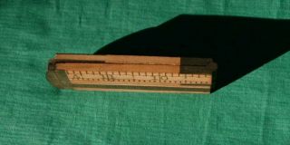Vintage Lufkin No 386 Wood & Brass Folding 1 Ft.  Ruler Boxwood Carpenter Rule 4