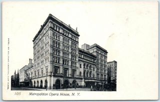 York City Postcard Metropolitan Opera House Street View C1900s Udb