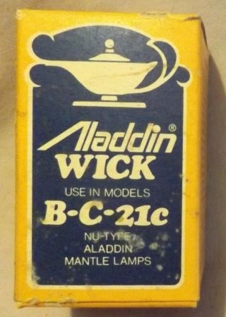 Vtg Aladdin Wick Model B C 21c Mantle Oil Lamp Wick Use In Nu - Type