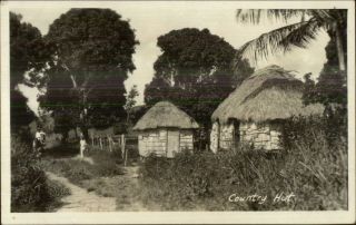 Country Hut - Puerto Porto Rico Written On Back C1910 Real Photo Postcard