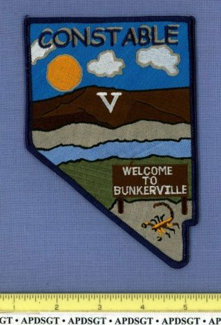 Bunkerville Nevada Police Patch State Shape 