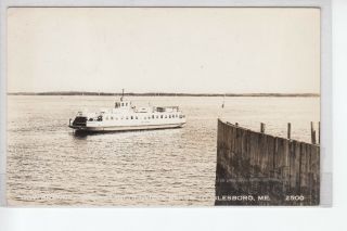 Real Photo Postcard Ferry From Lincolnville Beach To Islesboro Me 2500