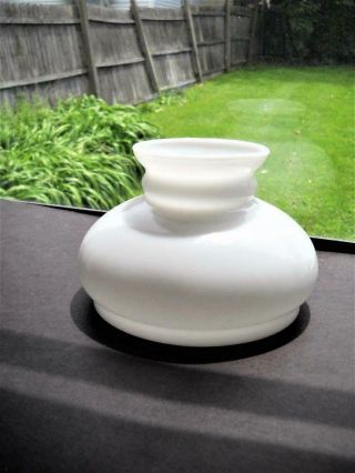 Milk White Glass Lamp Shade Measuring 5 - 7/8 " Wide At Fitter End X 4 - 3/8 " Tall