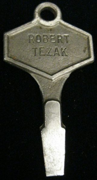 Vintage P & C Tool Co Advertising Key Screwdriver Keychain Robert Tezak Joliet
