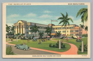 Barclay - Plaza Miami Beach Vintage Linen Art Deco Hotel “restricted Clientele”