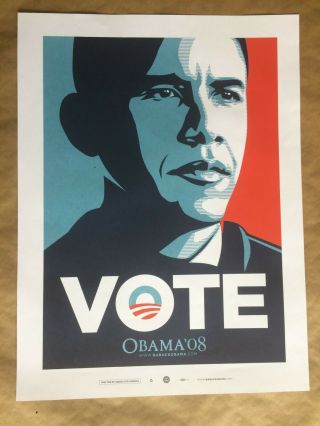 2008 Shepard Fairey Obey Obama Vote Small Print