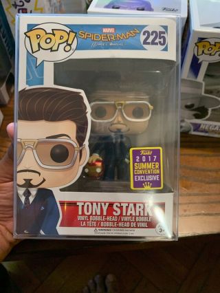 Funko Pop Spider - Man Homecoming Tony Stark 225 2017 Summer Convention Exc.  Mib