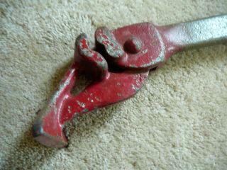 EXCELSIOR STYLE UNMKD ANTIQUE CAST IRON BARBED WIRE FENCE STRETCHER REPAIR TOOL 3