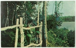 Postcard West Branch Mi Chief Okemos Council Boy Scouts Northwoods Reservation