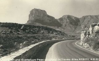 Cd - 479 Tx,  Guadalupe Peak Highest Point Real Photo Postcard Rppc Kodak Paper