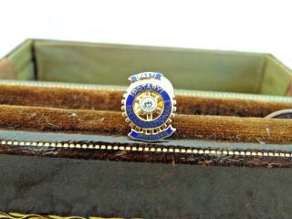 Vintage Rotary Club 14k Pin Past President With Diamond