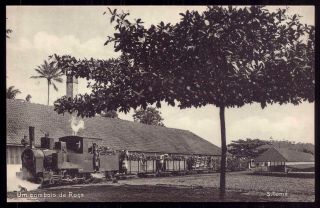 Farm Railway Train Locomotive - S.  Tome E Principe Thome.  Old Postcard Africa