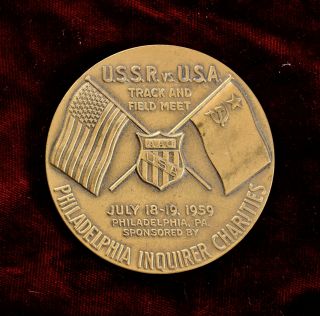 Usa Ussr Medal Dual Track Field Meet 1959 Philadelphia Pa Bronze Participant