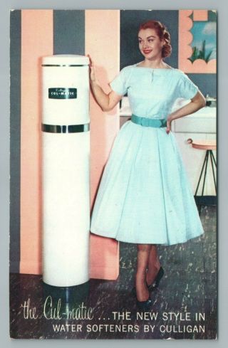 Cul - Matic Culligan Water Softener Lady—warsaw Indiana—vintage Advertising 1956