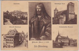 Nuremberg,  Germany.  Multi View Vintage Postcard