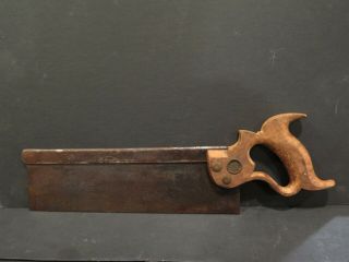 Vintage H.  Disston & Son Philada 12 " Backsaw 1870 - 1875 Back Saw Tool Antique Usa