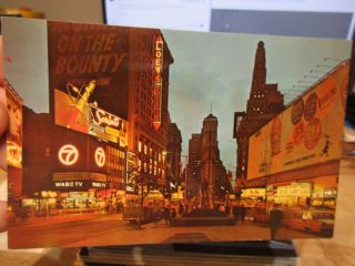 Vintage Old Postcard York City Times Square Loew 