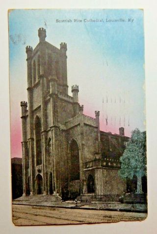 Vintage 1910s Scottish Rite Cathedral Louisville Kentucky Postcard