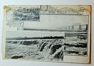 Vintage 1900s Ohio Falls Louisville Kentucky Litho Photo Postcard