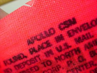 vintage NASA Apollo CSM REMOVE BEFORE FLIGHT cloth TAG 6
