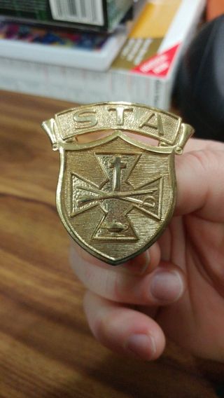 Rare Sta Metal Hat Badge Vintage York Meyer Inc