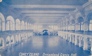 Old Postcard Coney Island Ny Dance Hall Uncle Sam Lady Liberty On Back Charity