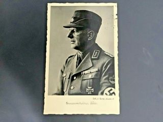 Rare German Nazi Wwii Postcard " Rad Boss Generalarbeitsführer Köhler "