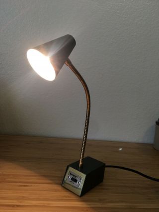 Vintage Mcm Space Age Tensor Desk Lamp Grey / Black Gold 7200 Electric 3 1/4 "