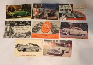 8 Vintage 1930 - 1950s Olds & Pontiac Automobile Car Dealer Advertising Postcards