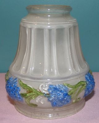 Antique Art Glass Light / Lamp Shade,  Raised Floral Design Ceiling Chandelier 3