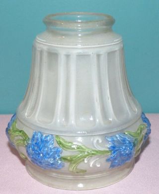 Antique Art Glass Light / Lamp Shade,  Raised Floral Design Ceiling Chandelier 4