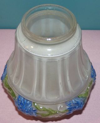 Antique Art Glass Light / Lamp Shade,  Raised Floral Design Ceiling Chandelier 5
