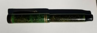 Vintage Parker Duofold Lucky Curve 14k Nib Jade Green Fountain Pen Rare 1920 ' s 2