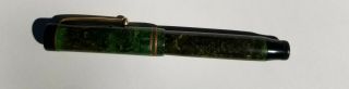 Vintage Parker Duofold Lucky Curve 14k Nib Jade Green Fountain Pen Rare 1920 ' s 4