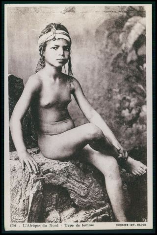 North Africa Arab Nude Ethnic Risque Woman C1910 - 1920s Postcard Gg03
