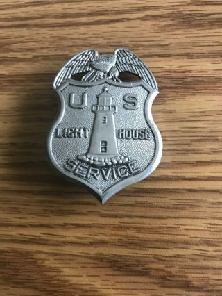 Metal Us Lighthouse Service Badge,  Lighthouse Keeper,  Silver Color