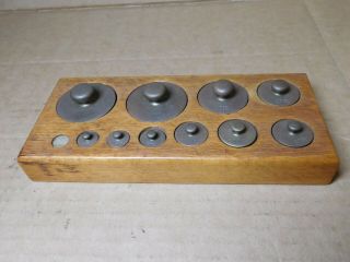 Vintage Brass Mercantile Apothecary Balance Scale Weight Set Missing One