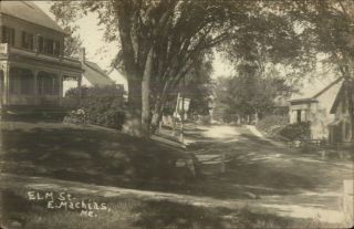 East Machias Me Elm St.  1911 Postcard