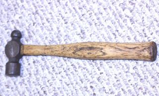 Vintage Unbranded Ball Peen Hammer W/wood Handle 14 Ounces W/handle Sturdy Tool